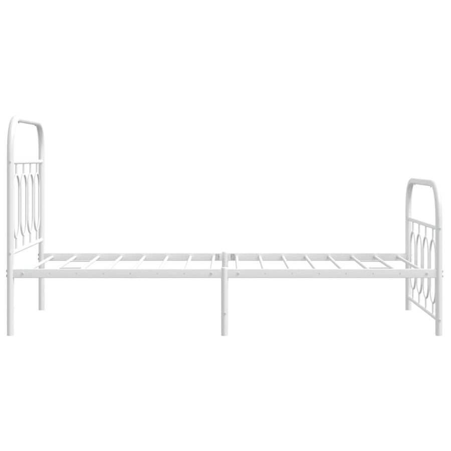 Bedframe met hoofd- en voeteneinde metaal wit 90x200 cm