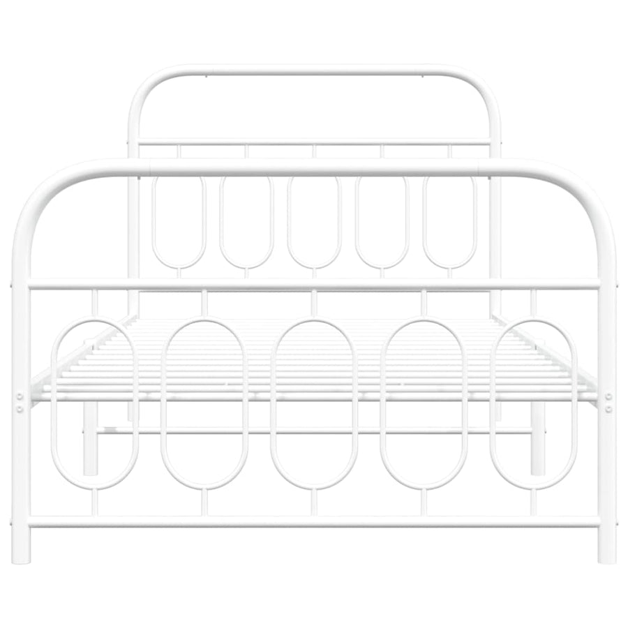 Bedframe met hoofd- en voeteneinde metaal wit 100x190 cm