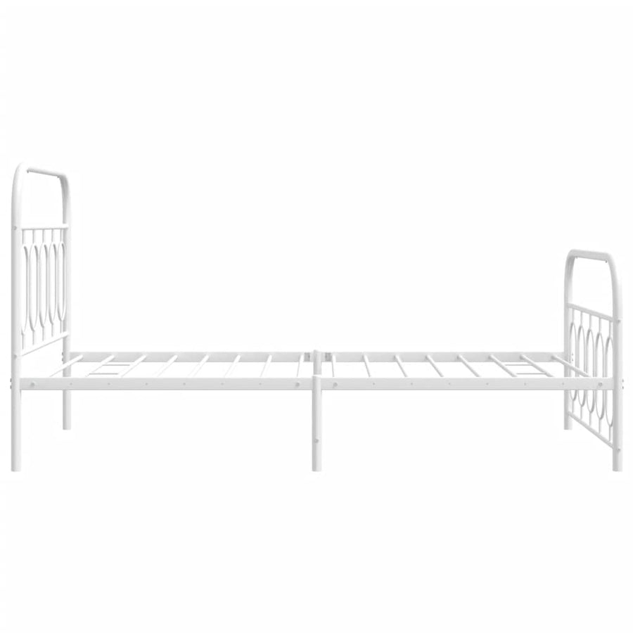 Bedframe met hoofd- en voeteneinde metaal wit 100x190 cm