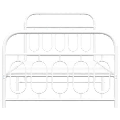 Bedframe met hoofd- en voeteneinde metaal wit 107x203 cm