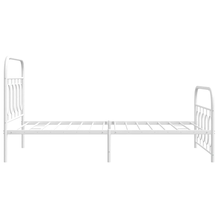 Bedframe met hoofd- en voeteneinde metaal wit 107x203 cm