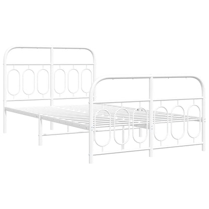 Bedframe met hoofd- en voeteneinde metaal wit 120 x 190 cm