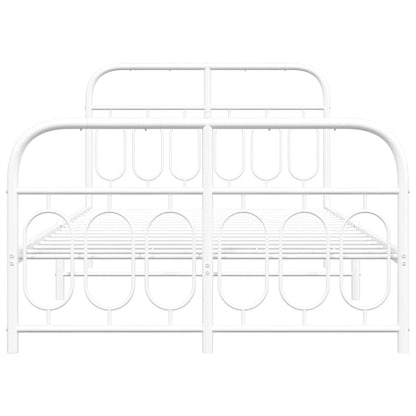 Bedframe met hoofd- en voeteneinde metaal wit 120 x 190 cm
