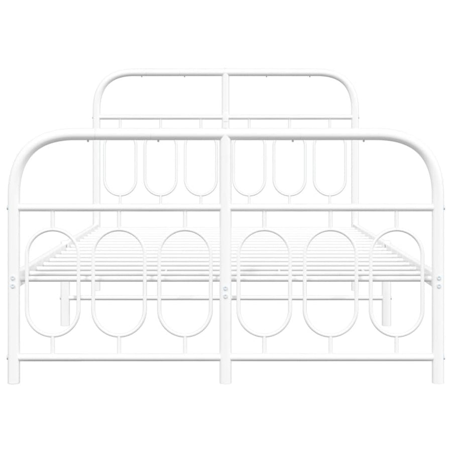 Bedframe met hoofd- en voeteneinde metaal wit 120 x 190 cm
