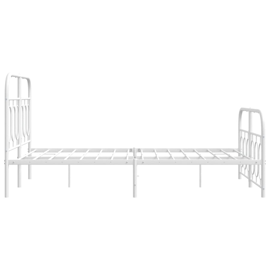 Bedframe met hoofd- en voeteneinde metaal wit 120 x 190 cm