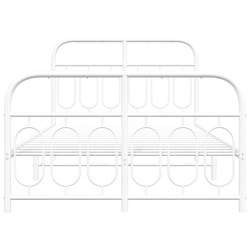 Bedframe met hoofd- en voeteneinde metaal wit 120x200 cm