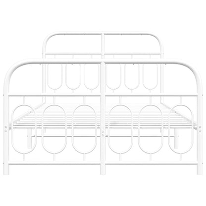 Bedframe met hoofd- en voeteneinde metaal wit 120x200 cm