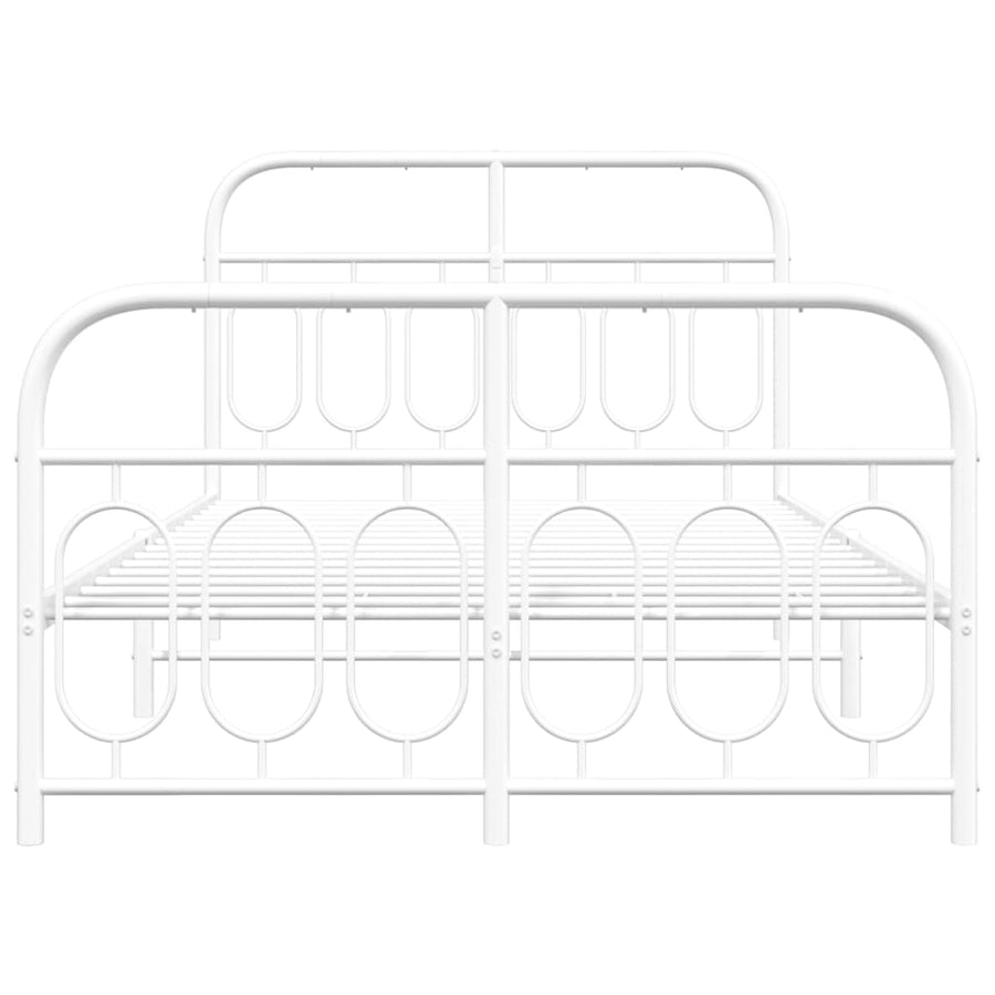 Bedframe met hoofd- en voeteneinde metaal wit 120x200 cm