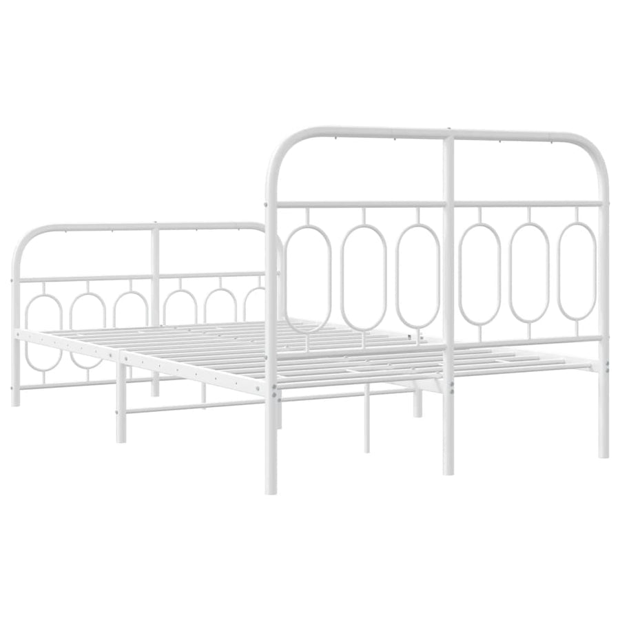 Bedframe met hoofd- en voeteneinde metaal wit 120x200 cm