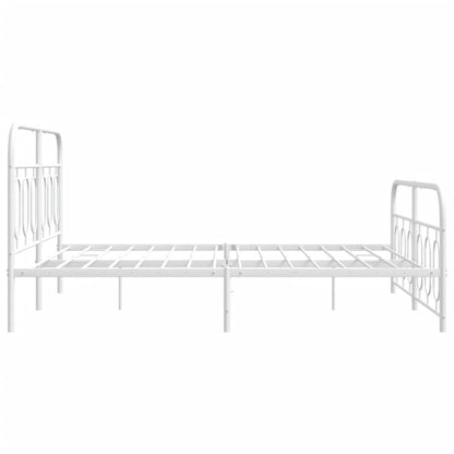 Bedframe met hoofd- en voeteneinde metaal wit 135x190 cm