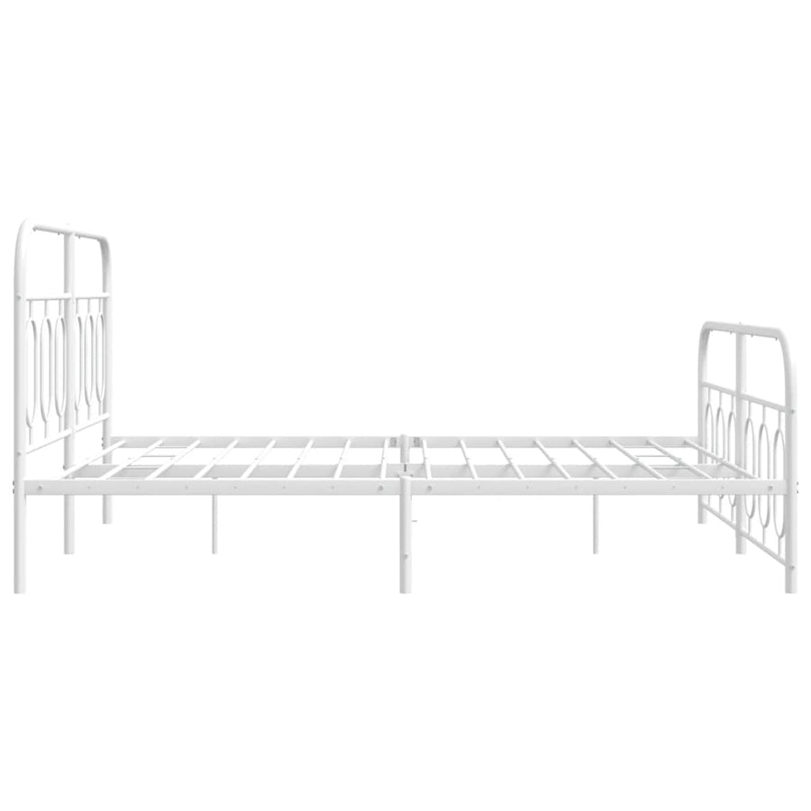 Bedframe met hoofd- en voeteneinde metaal wit 140x190 cm