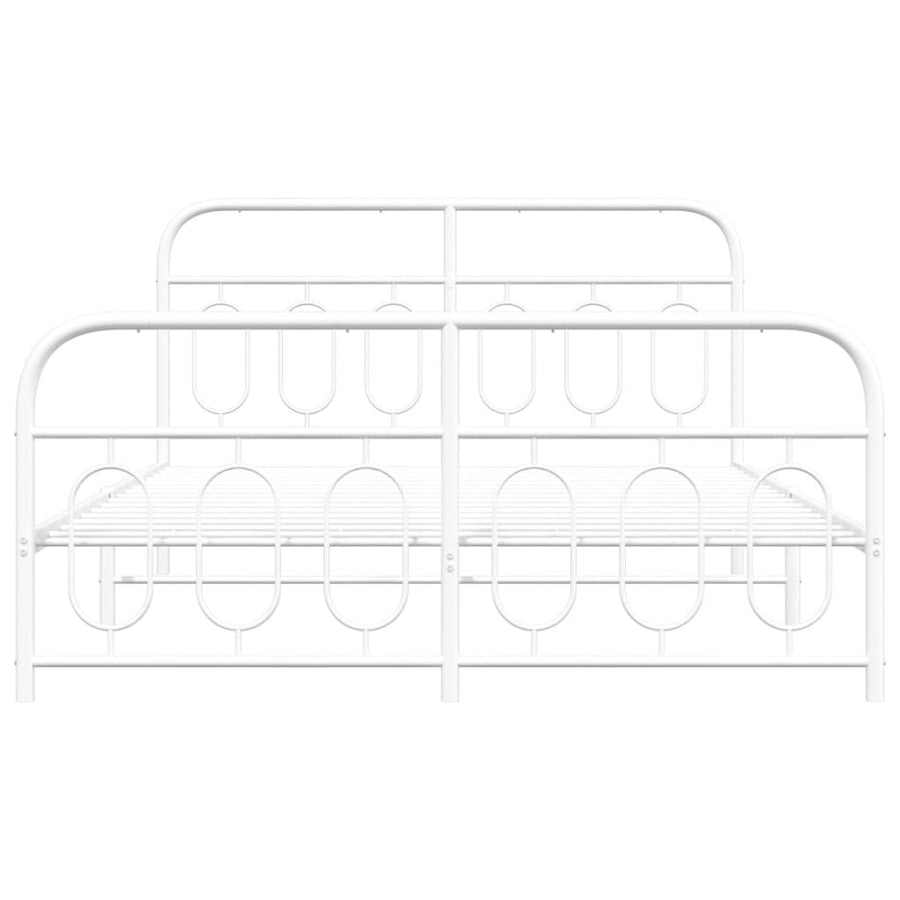 Bedframe met hoofd- en voeteneinde metaal wit 140x200 cm