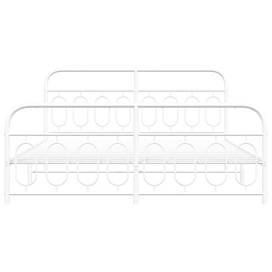 Bedframe met hoofd- en voeteneinde metaal wit 183x213 cm