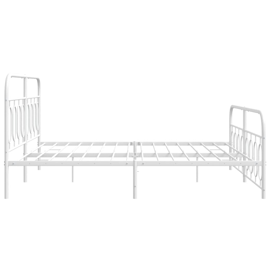 Bedframe met hoofd- en voeteneinde metaal wit 183x213 cm