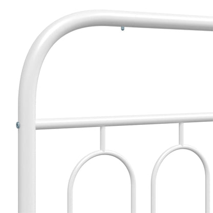 Bedframe met hoofd- en voeteneinde metaal wit 183x213 cm