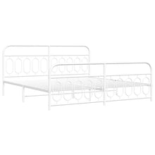 Bedframe met hoofd- en voeteneinde metaal wit 200x200 cm