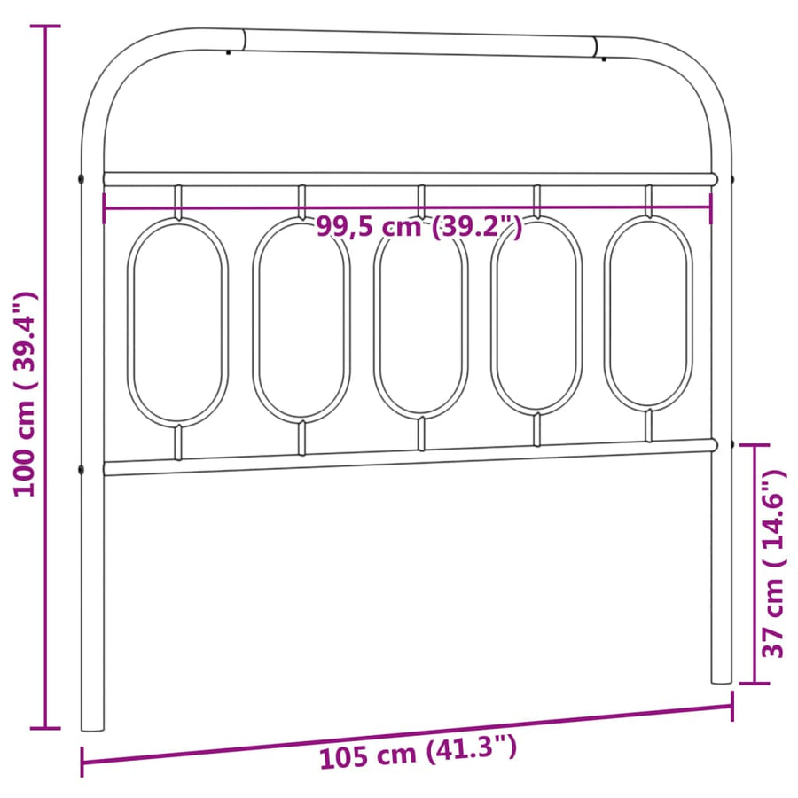 Hoofdbord 100 cm metaal wit