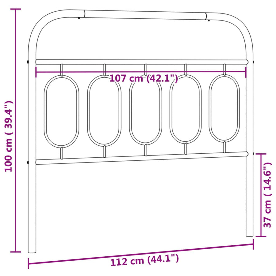 Hoofdbord 107 cm metaal wit