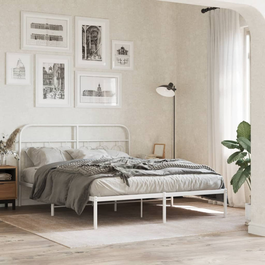 Hoofdbord 137 cm metaal wit