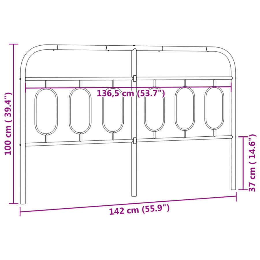 Hoofdbord 137 cm metaal wit