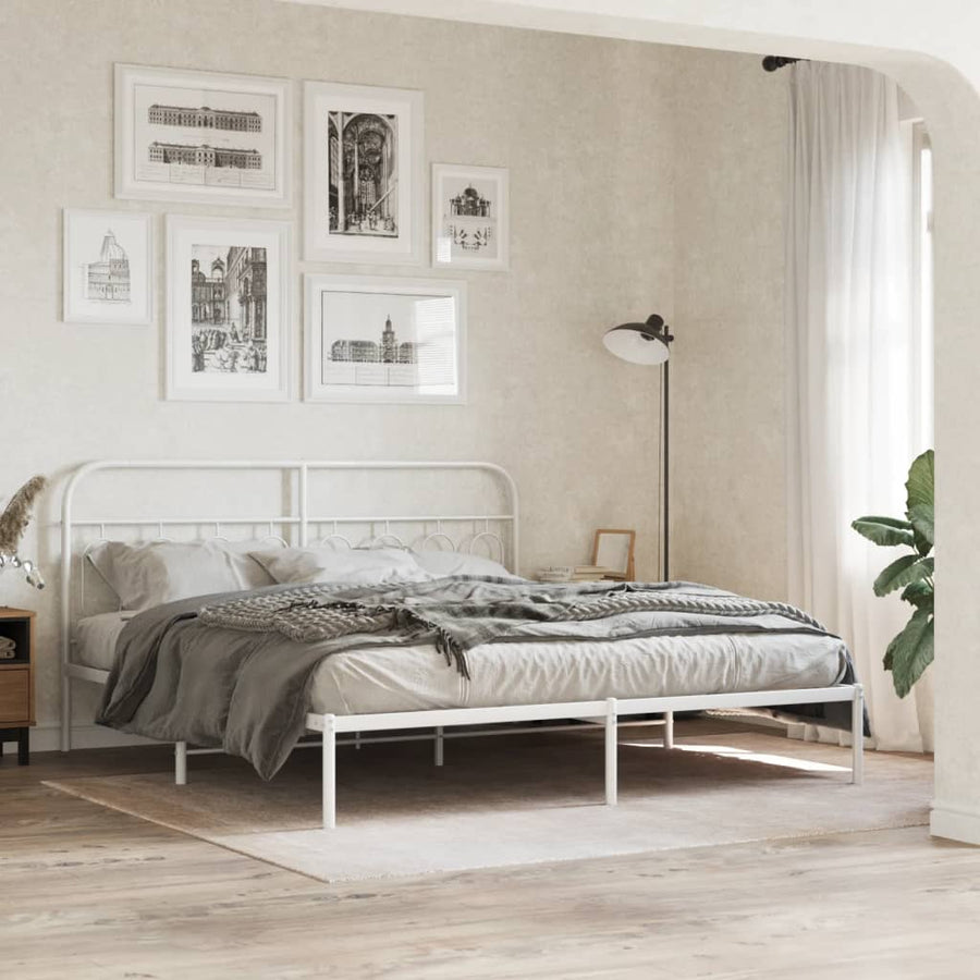 Hoofdbord 193 cm metaal wit