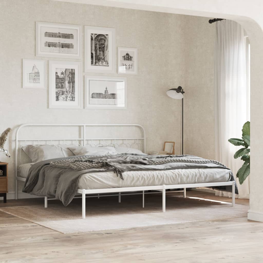 Hoofdbord 200 cm metaal wit