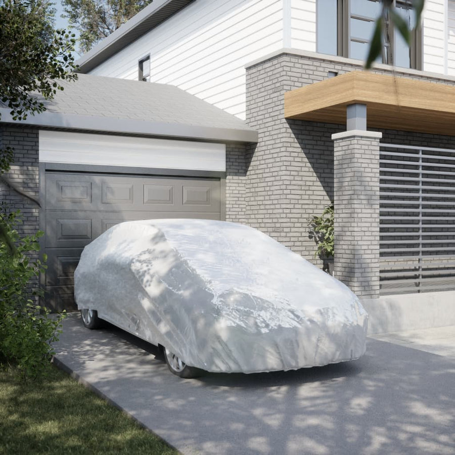 Autohoes voor sedan met gespriemen XXL volledig zilverkleurig