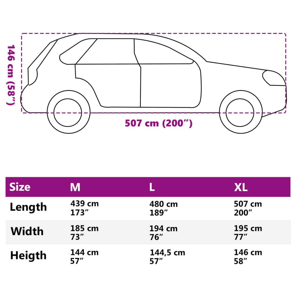 Autohoes voor SUV met gespriemen XL volledig zilverkleurig