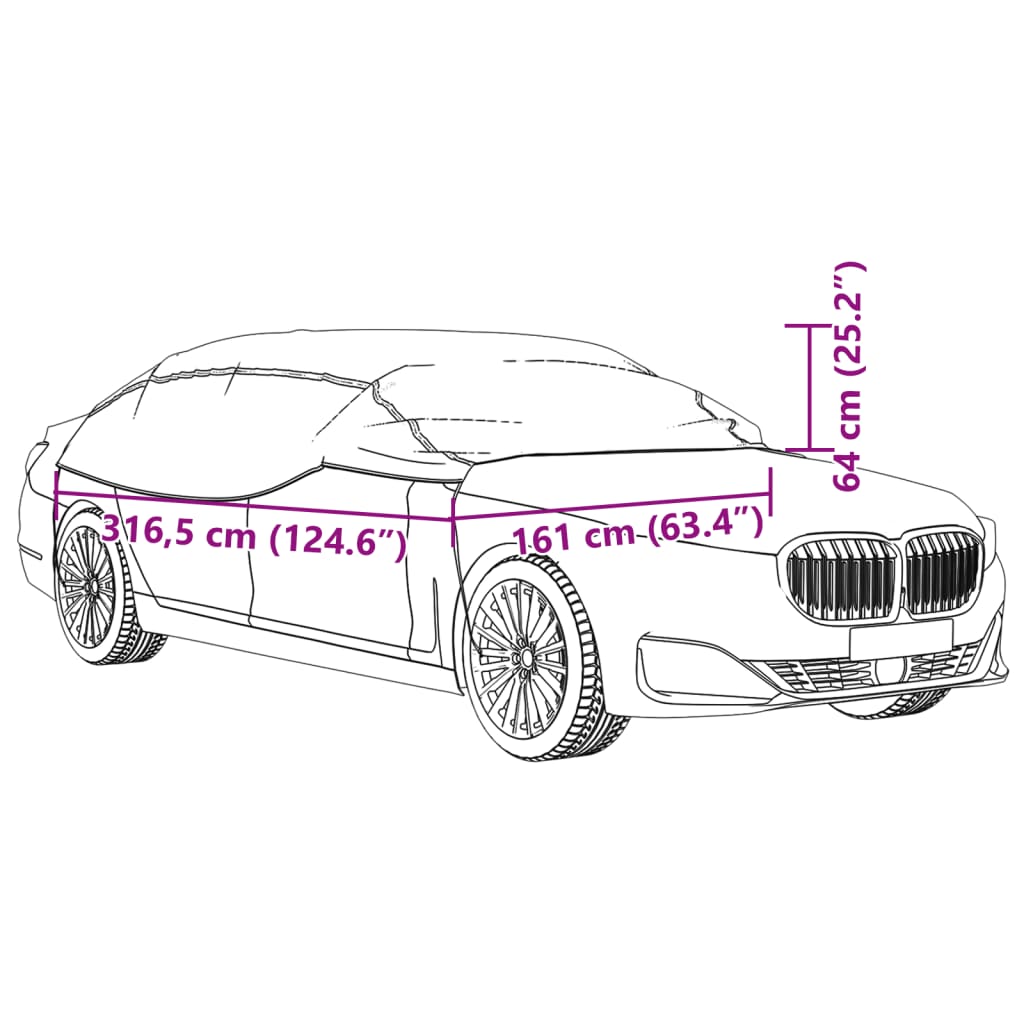 Autohoes half met haken XL zilverkleurig