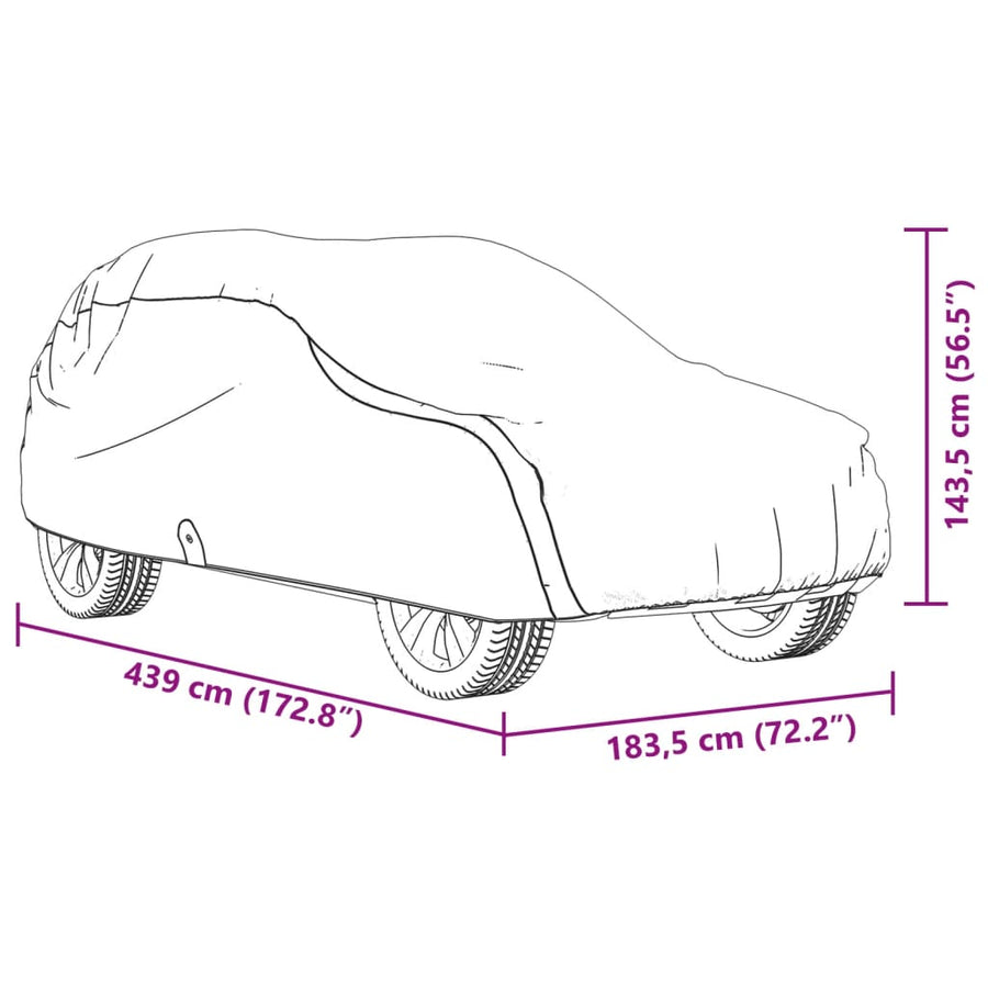 Autohoes voor SUV M nonwoven stof volledig grijs