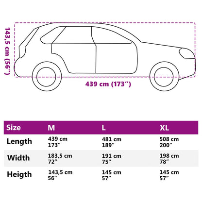 Autohoes voor SUV M nonwoven stof volledig grijs