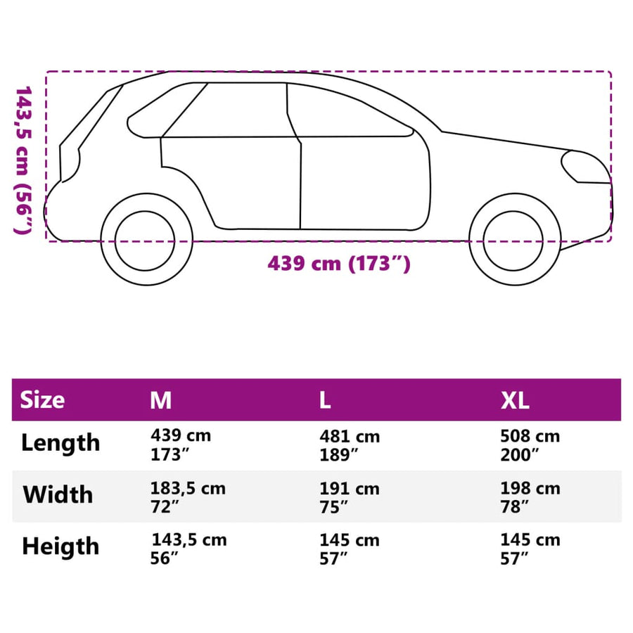 Autohoes voor SUV M nonwoven stof volledig grijs