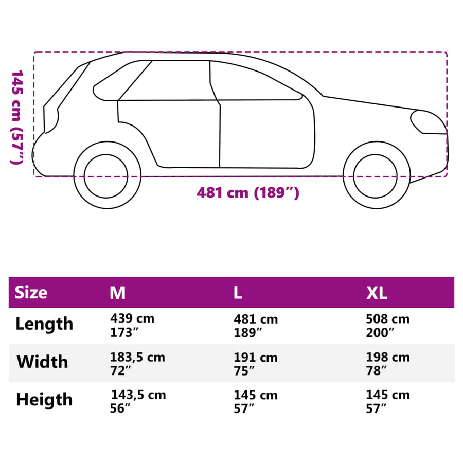 Autohoes voor SUV L nonwoven stof volledig grijs