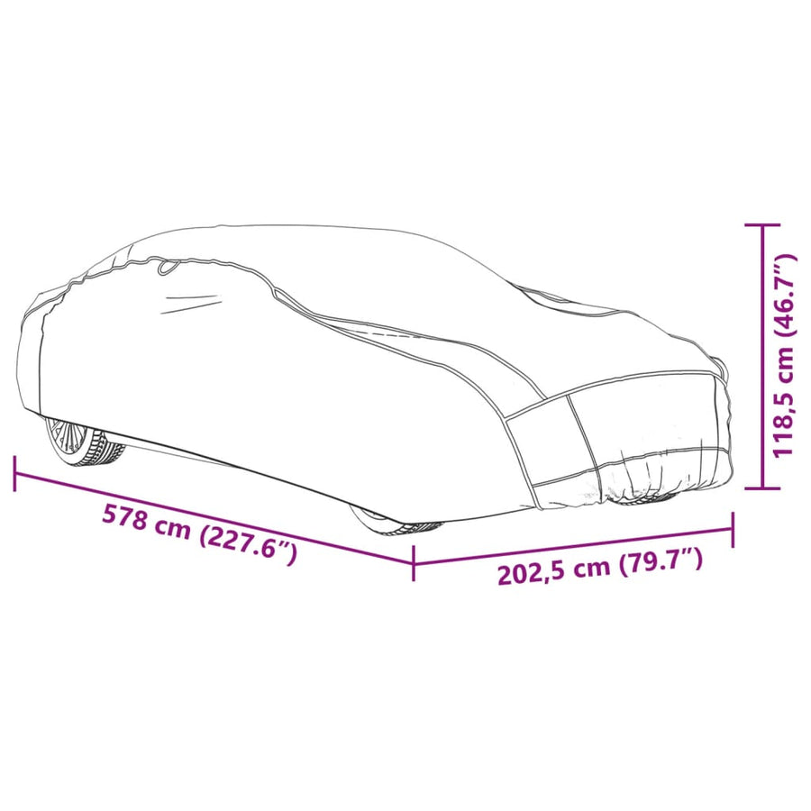 Autohoes voor sedan hagelbescherming XXL zilverkleurig en grijs