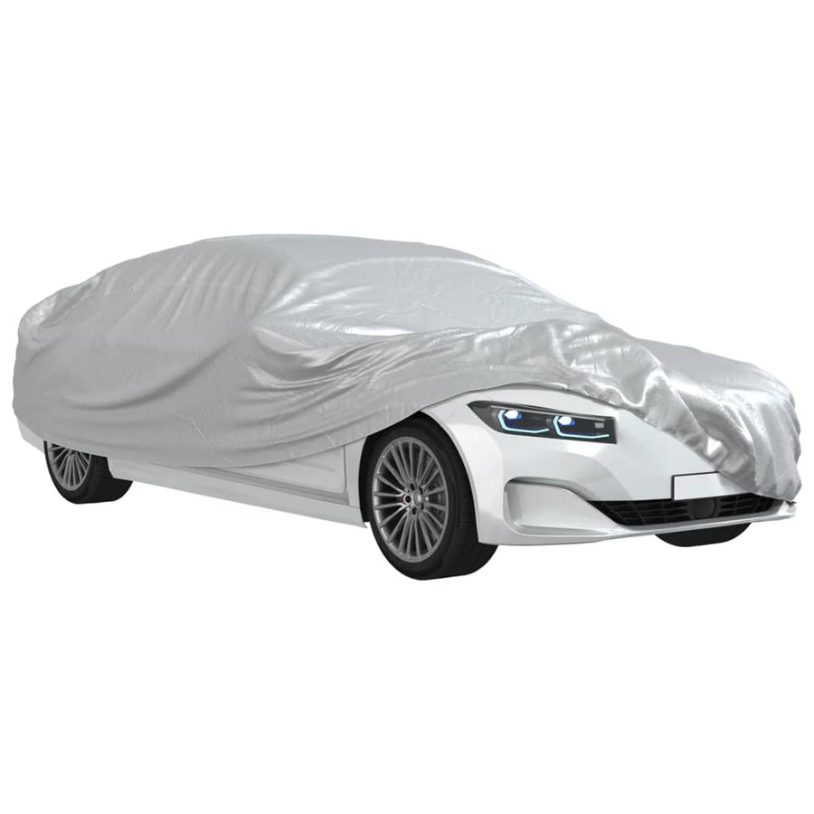 Autohoes voor sedan met gespriemen M PEVA zilverkleurig