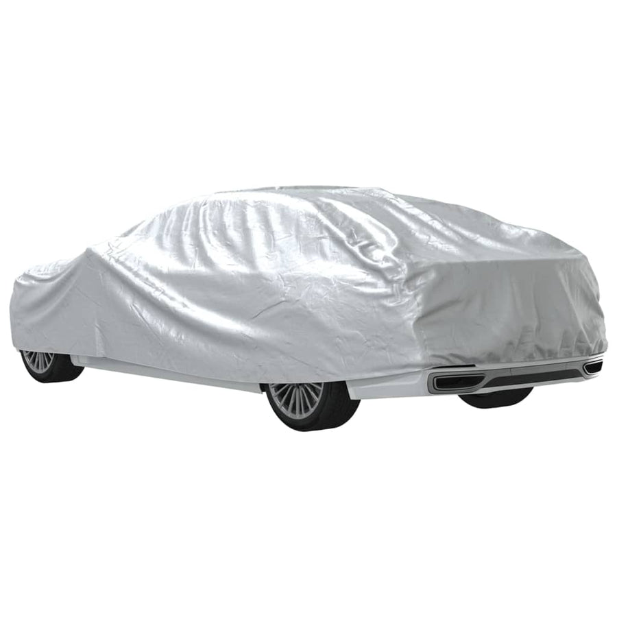 Autohoes voor sedan met gespriemen M PEVA zilverkleurig