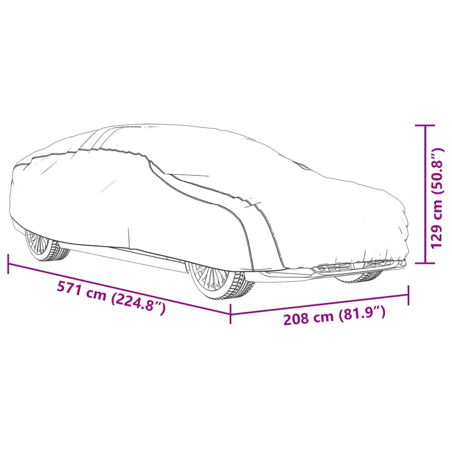 Autohoes voor sedan met gespriemen M PEVA zilverkleurig