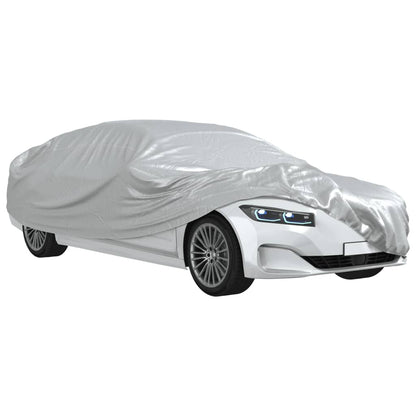 Autohoes voor sedan met gespriemen XL PEVA zilverkleurig