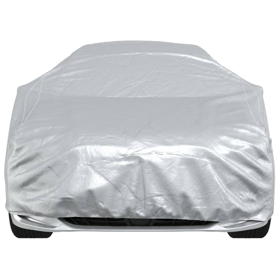 Autohoes voor sedan met gespriemen XL PEVA zilverkleurig