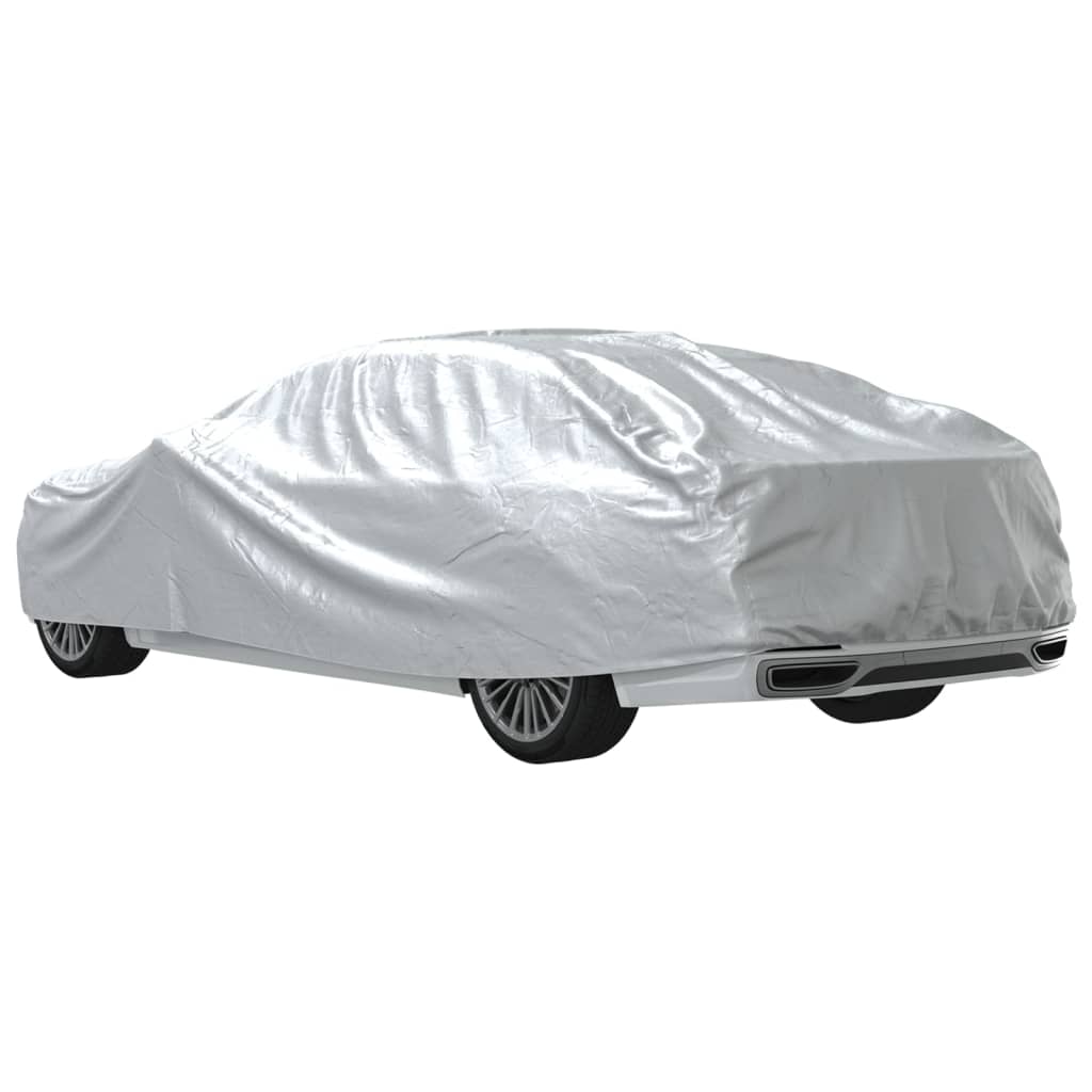 Autohoes voor sedan met gespriemen XL PEVA zilverkleurig