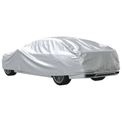 Autohoes voor sedan met gespriemen XL PEVA zilverkleurig