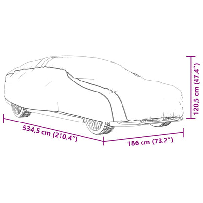 Autohoes voor sedan met gespriemen XL PEVA zilverkleurig