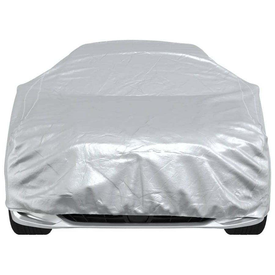 Autohoes voor sedan met gespriemen XXL PEVA zilverkleurig