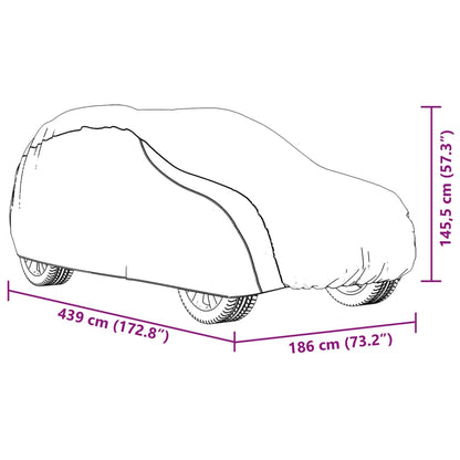 Autohoes voor SUV met gespriemen M volledig PEVA zilverkleurig