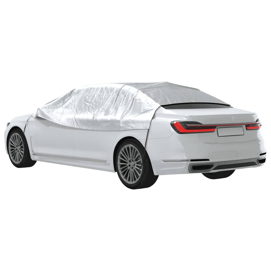 Autohoes half met haken L PEVA zilverkleurig