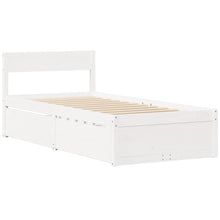 Bedframe met lades massief grenenhout wit 100x200 cm