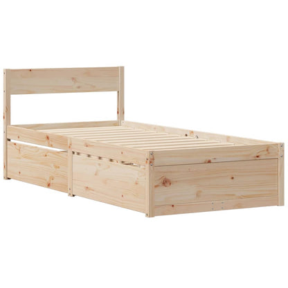 Bedframe met lades massief grenenhout 90x200 cm