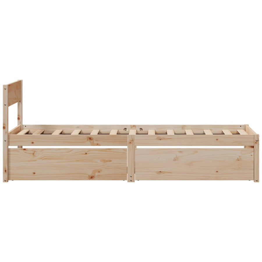 Bedframe met lades massief grenenhout 90x200 cm