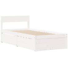 Bedframe met lades massief grenenhout wit 90x200 cm