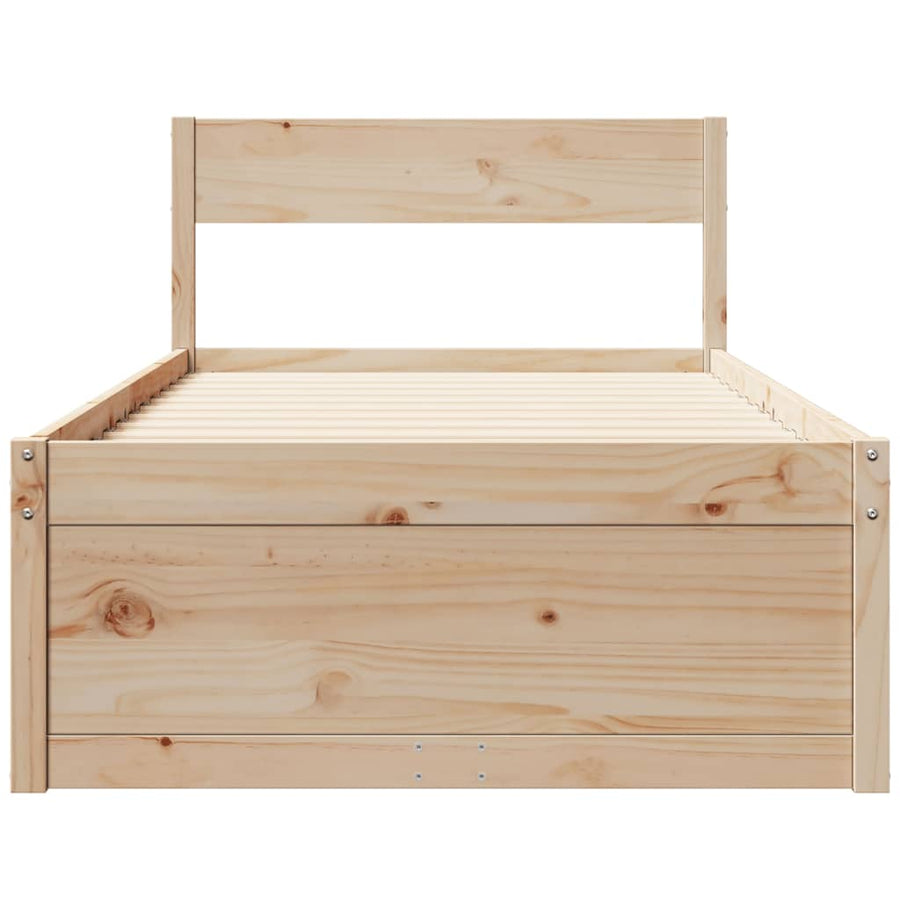 Bedframe met lades massief grenenhout 90x190 cm